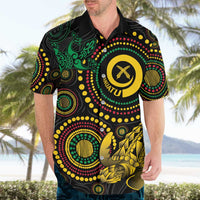 Vanuatu Personalized Aboriginal Arts Hawaiian Shirt Turtle and Iguana Special - Polynesian Pride