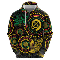 Vanuatu Personalized Aboriginal Arts Hoodie Turtle and Iguana Special LT7 - Polynesian Pride