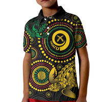 Vanuatu Personalized Aboriginal Arts Kid Polo Shirt Turtle and Iguana Special LT7 Kid Colorful - Polynesian Pride