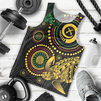 Vanuatu Personalized Aboriginal Arts Men Tank Top Turtle and Iguana Special - Polynesian Pride
