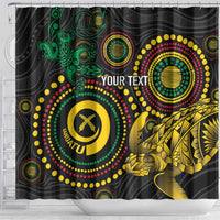 Vanuatu Personalized Aboriginal Arts Shower Curtain Turtle and Iguana Special - Polynesian Pride