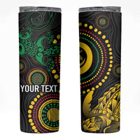 Vanuatu Personalized Aboriginal Arts Skinny Tumbler Turtle and Iguana Special LT7 Colorful - Polynesian Pride