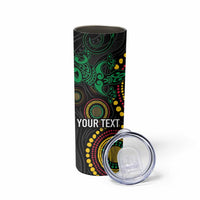 Vanuatu Personalized Aboriginal Arts Skinny Tumbler Turtle and Iguana Special LT7 - Polynesian Pride