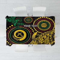 Vanuatu Personalized Aboriginal Arts Tablecloth Turtle and Iguana Special - Polynesian Pride