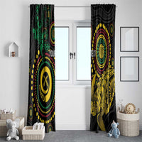 Vanuatu Personalized Aboriginal Arts Window Curtain Turtle and Iguana Special - Polynesian Pride