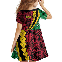 Vanuatu Personalized Tribal Family Matching Short Sleeve Bodycon Dress and Hawaiian Shirt Aboriginal Inspired Mix Style - Polynesian Pride