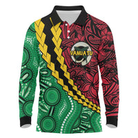Vanuatu Personalized Tribal Long Sleeve Polo Shirt Aboriginal Inspired Mix Style LT7 Colorful - Polynesian Pride