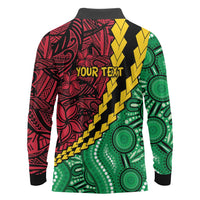 Vanuatu Personalized Tribal Long Sleeve Polo Shirt Aboriginal Inspired Mix Style LT7 - Polynesian Pride