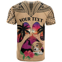 Personalised Polynesian T Shirt Dog Lover With Beagle - Sunset At The Beach LT7 - Polynesian Pride