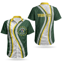 Cook Islands Rugby Personalized Avaiki Couples Matching Short Sleeve Bodycon Dress and Hawaiian Shirt GO Kuki LT7 - Polynesian Pride