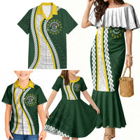 Cook Islands Rugby Personalized Avaiki Family Matching Mermaid Dress and Hawaiian Shirt GO Kuki LT7 - Polynesian Pride