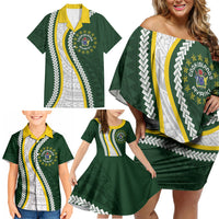 Cook Islands Rugby Personalized Avaiki Family Matching Off Shoulder Short Dress and Hawaiian Shirt GO Kuki LT7 - Polynesian Pride
