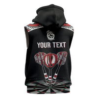 New Zealand Darts Personalized Hei Manaia Sleeveless Zip Hoodie Classic Kowhaiwhai LT7 - Polynesian Pride