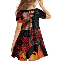 Papua New Guinea Personalised Family Matching Summer Maxi Dress and Hawaiian Shirt Grunge Style 49th Independence Anni