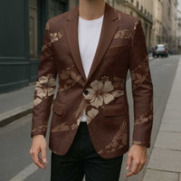 Aloha Hawaii Floral Tapa Blazer Patchwork Mocha - Polynesian Pride