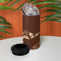 Aloha Hawaii Floral Tapa 4 in 1 Can Cooler Tumbler Patchwork Mocha - Polynesian Pride