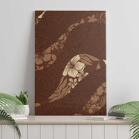Aloha Hawaii Floral Tapa Canvas Wall Art Patchwork Mocha - Polynesian Pride