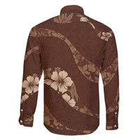 Aloha Hawaii Floral Tapa Family Matching Puletasi and Hawaiian Shirt Patchwork Mocha - Polynesian Pride