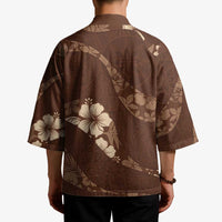 Aloha Hawaii Floral Tapa Kimono Patchwork Mocha - Polynesian Pride