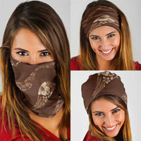 Aloha Hawaii Floral Tapa Neck Gaiter Patchwork Mocha - Polynesian Pride