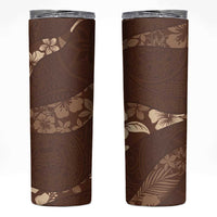 Aloha Hawaii Floral Tapa Skinny Tumbler Patchwork Mocha - Polynesian Pride