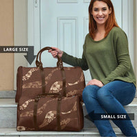 Aloha Hawaii Floral Tapa Travel Bag Patchwork Mocha - Polynesian Pride