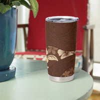 Aloha Hawaii Floral Tapa Tumbler Cup Patchwork Mocha - Polynesian Pride