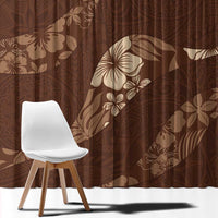 Aloha Hawaii Floral Tapa Window Curtain Patchwork Mocha - Polynesian Pride