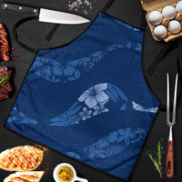 Aloha Hawaii Floral Tapa Apron Patchwork Navy - Polynesian Pride