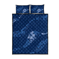 Aloha Hawaii Floral Tapa Quilt Bed Set Patchwork Navy - Polynesian Pride