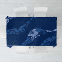 Aloha Hawaii Floral Tapa Tablecloth Patchwork Navy - Polynesian Pride