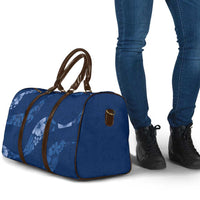 Aloha Hawaii Floral Tapa Travel Bag Patchwork Navy - Polynesian Pride