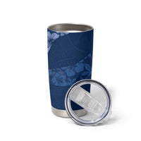 Aloha Hawaii Floral Tapa Tumbler Cup Patchwork Navy - Polynesian Pride
