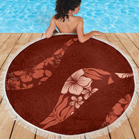 Aloha Hawaii Floral Tapa Beach Blanket Patchwork Crimson - Polynesian Pride