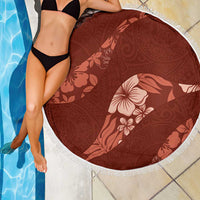 Aloha Hawaii Floral Tapa Beach Blanket Patchwork Crimson - Polynesian Pride
