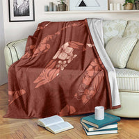 Aloha Hawaii Floral Tapa Blanket Patchwork Crimson - Polynesian Pride