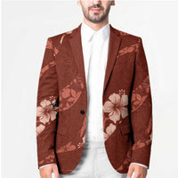 Aloha Hawaii Floral Tapa Blazer Patchwork Crimson - Polynesian Pride