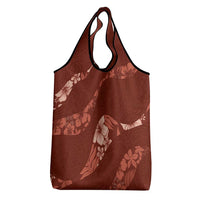 Aloha Hawaii Floral Tapa Grocery Bag Patchwork Crimson - Polynesian Pride