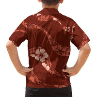 Aloha Hawaii Floral Tapa Hawaiian Shirt Patchwork Crimson - Polynesian Pride