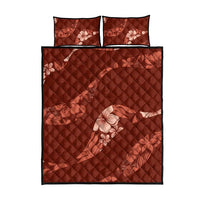 Aloha Hawaii Floral Tapa Quilt Bed Set Patchwork Crimson - Polynesian Pride