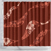 Aloha Hawaii Floral Tapa Shower Curtain Patchwork Crimson - Polynesian Pride