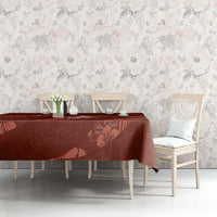 Aloha Hawaii Floral Tapa Tablecloth Patchwork Crimson - Polynesian Pride