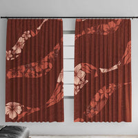 Aloha Hawaii Floral Tapa Window Curtain Patchwork Crimson - Polynesian Pride