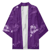 Aloha Hawaii Floral Tapa Kimono Patchwork Violet - Polynesian Pride