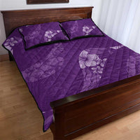 Aloha Hawaii Floral Tapa Quilt Bed Set Patchwork Violet - Polynesian Pride