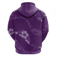 Aloha Hawaii Floral Tapa Zip Hoodie Patchwork Violet - Polynesian Pride