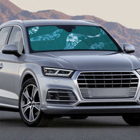 Aloha Hawaii Floral Tapa Auto Sun Shade Patchwork Teal - Polynesian Pride