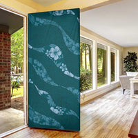Aloha Hawaii Floral Tapa Door Cover Patchwork Teal - Polynesian Pride
