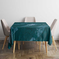 Aloha Hawaii Floral Tapa Tablecloth Patchwork Teal - Polynesian Pride