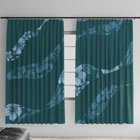 Aloha Hawaii Floral Tapa Window Curtain Patchwork Teal - Polynesian Pride